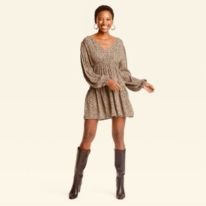 a new day Leopard Print Long Sleeve Dress